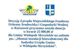 Dofinansowanie dla Gminy Wielopole Skrzyńskie