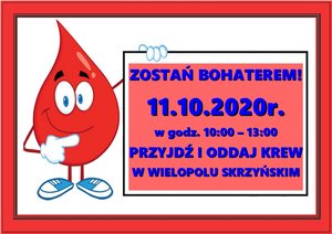 Akcja Honorowego Oddawania Krwi - 11 października 2020 r.