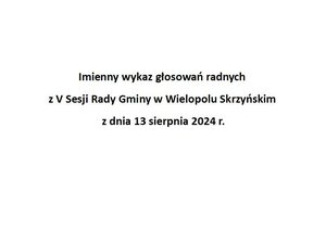 Imienny wykaz głosowań radnych