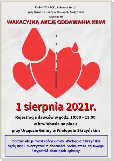 Akcja Honorowego Oddawania Krwi - 1 sierpnia 2021 r.