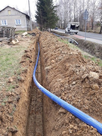 Budowa sieci wodociągowej w miejscowości Broniszów