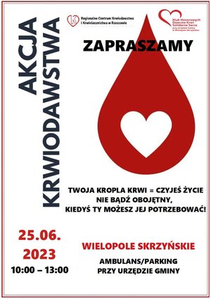 Akcja Honorowego Oddawania Krwi - 25 czerwca 2023 r.
