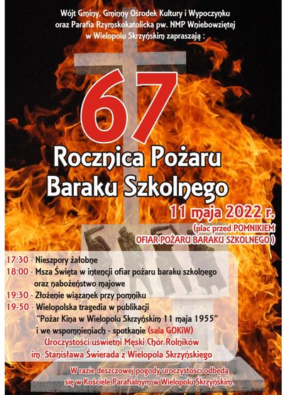 67 rocznica pożaru baraku szkolnego w Wielopolu Skrzyńskim