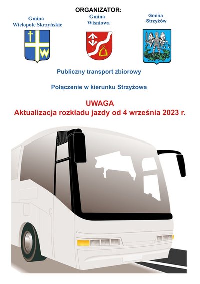 Zmiana rozkładu jazdy w gminnych przewozach pasażerskich - kierunek Strzyżów  od 4 września 2023 r