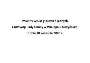 Imienny wykaz głosowań radnych