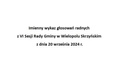 Imienny wykaz głosowań radnych