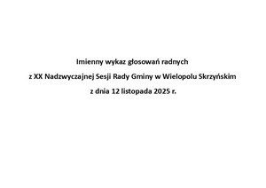 Imienny wykaz głosowań radnych