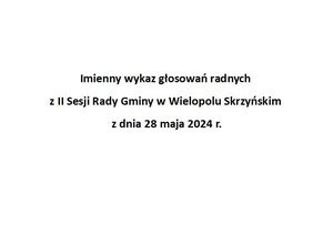 Imienny wykaz głosowań radnych