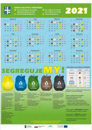 Kalendarz odbioru odpadów w Gminie Wielopole Skrzyńskie