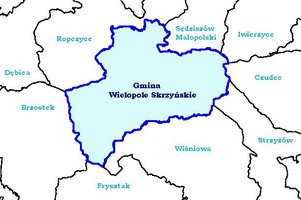 Gminy sąsiadujące z gminą Wielopole Skrzyńskie