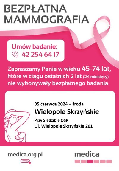 Bezpłatna Mammografia w Wielopolu Skrzyńskim