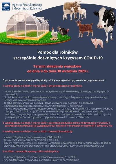 Pomoc dla rolników szczególnie dotkniętych kryzysem COVID-19