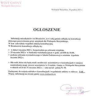 Konsultacje w Broniszowie dotyczące przywrócenia praw miejskich dla Wielopola Skrzyńskiego